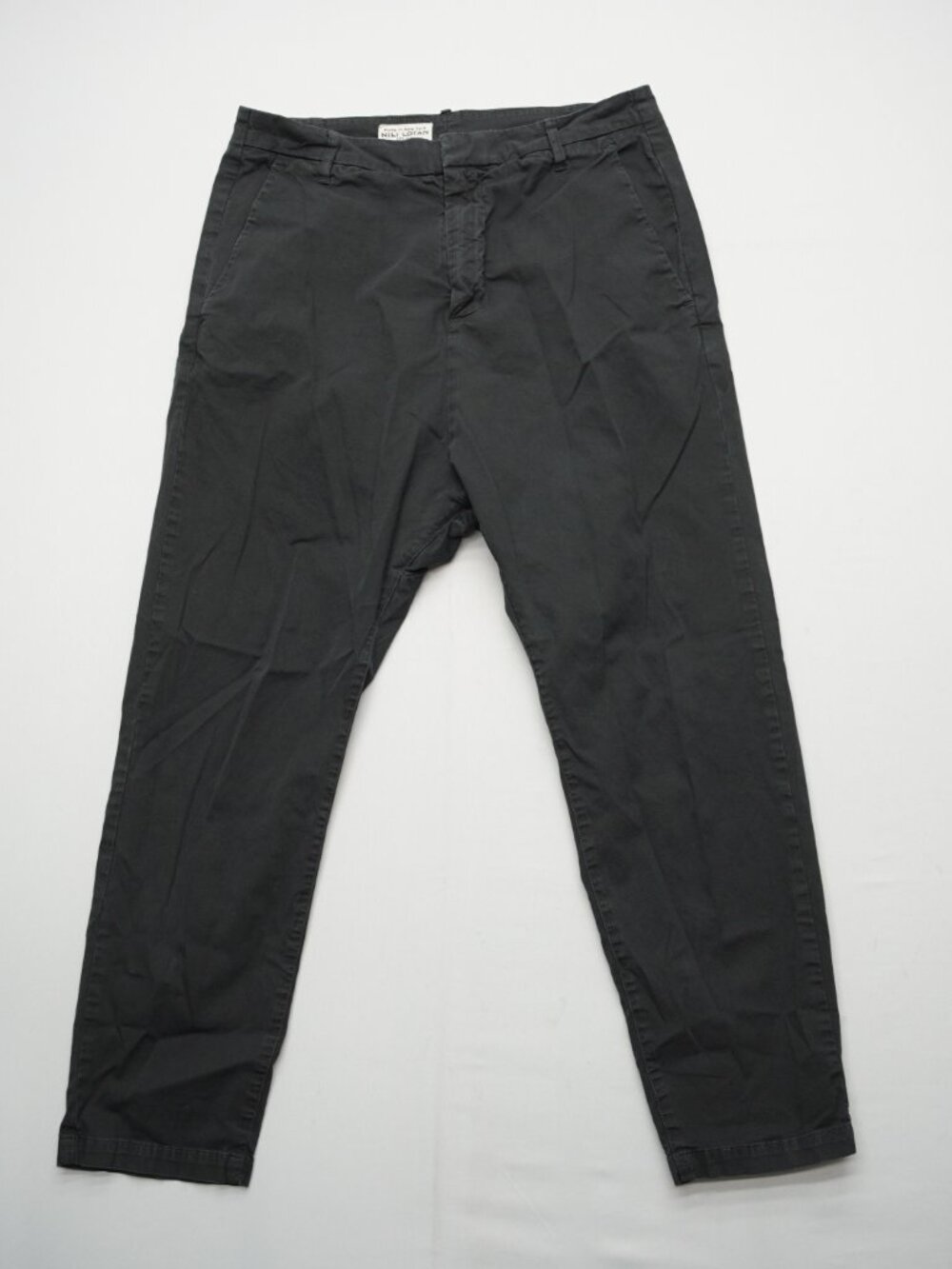 Nili Lotan Paris Pants in Washed Black Size 4 Baggy Drop Crotch - Picture 2 of 11
